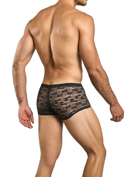 MaleBasics Men's Underwear MBL84 Classic Pouch Trunks Color Black Lace
