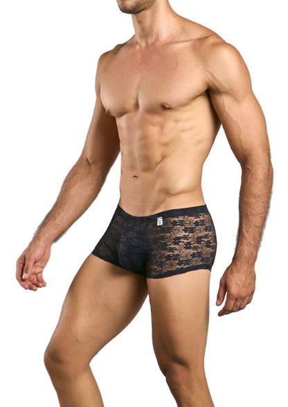MaleBasics Men's Underwear MBL84 Classic Pouch Trunks Color Black Lace