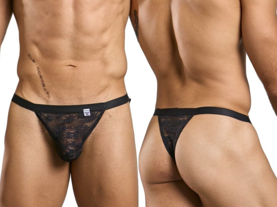 MaleBasics Men's Underwear MBL85 Y Sexy Thongs Color Black Lace