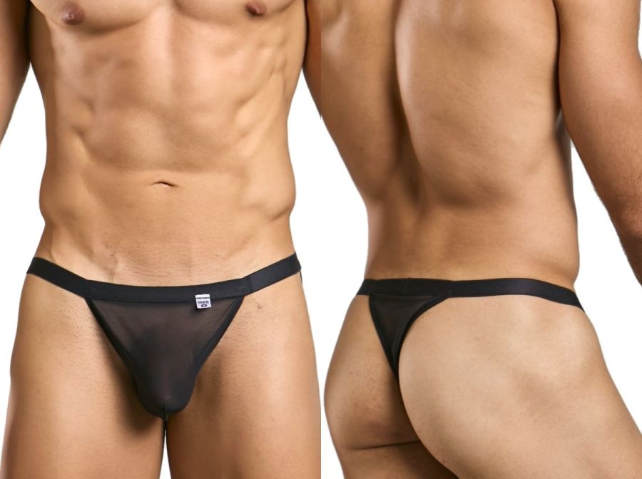 MaleBasics Men's Underwear MBL85 Y Sexy Thongs Color Black Mesh