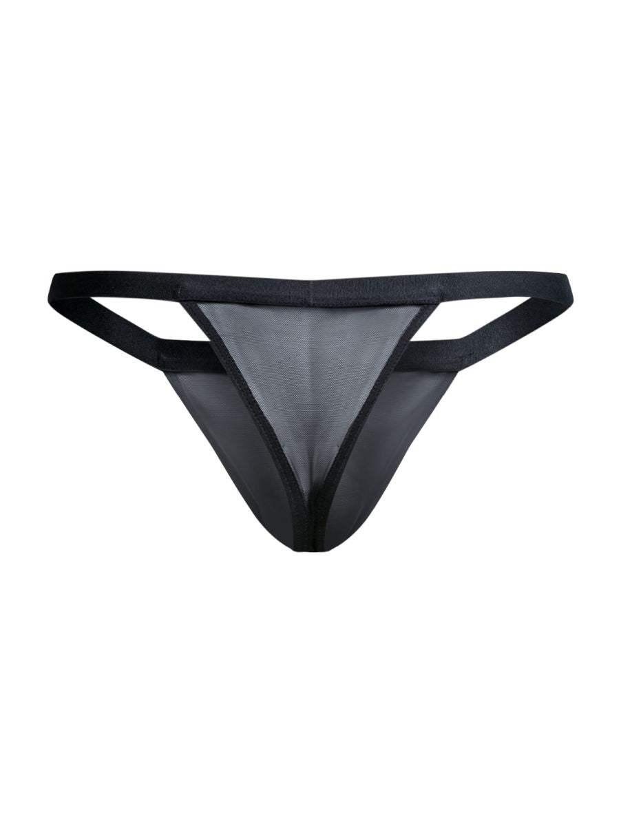 MaleBasics Men's Underwear MBL85 Y Sexy Thongs Color Black Mesh