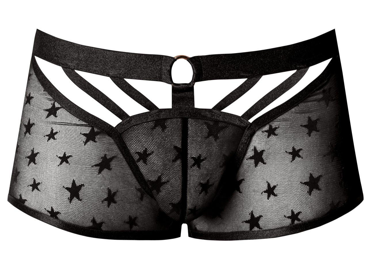 Male Power Men's Underwear 122-291 Love Star Short with Ring Color Black