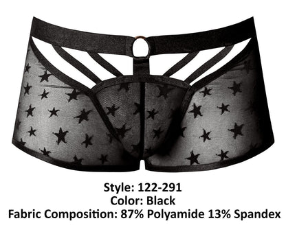 Male Power Men's Underwear 122-291 Love Star Short with Ring Color Black