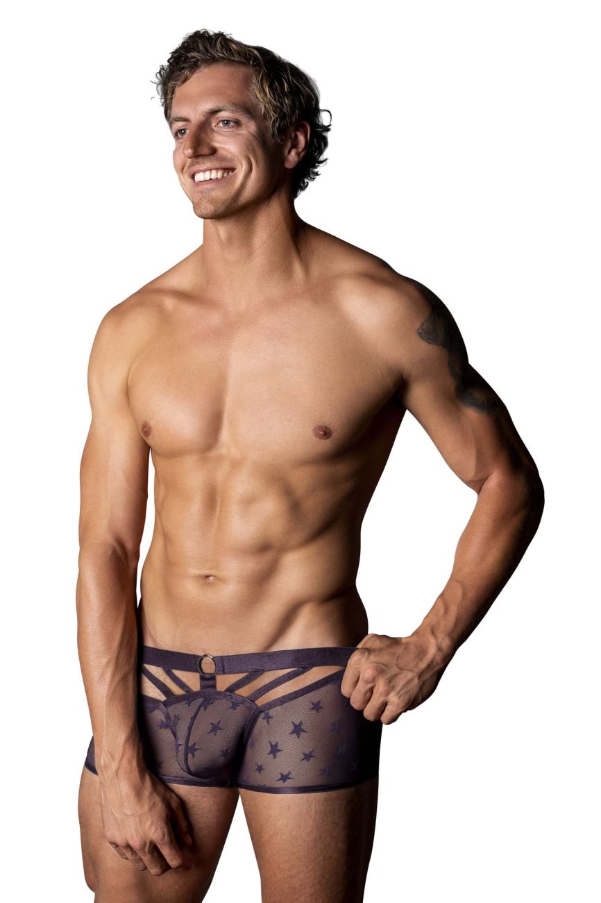 Male Power Men's Underwear 122-291 Love Star Short with Ring Color Purple