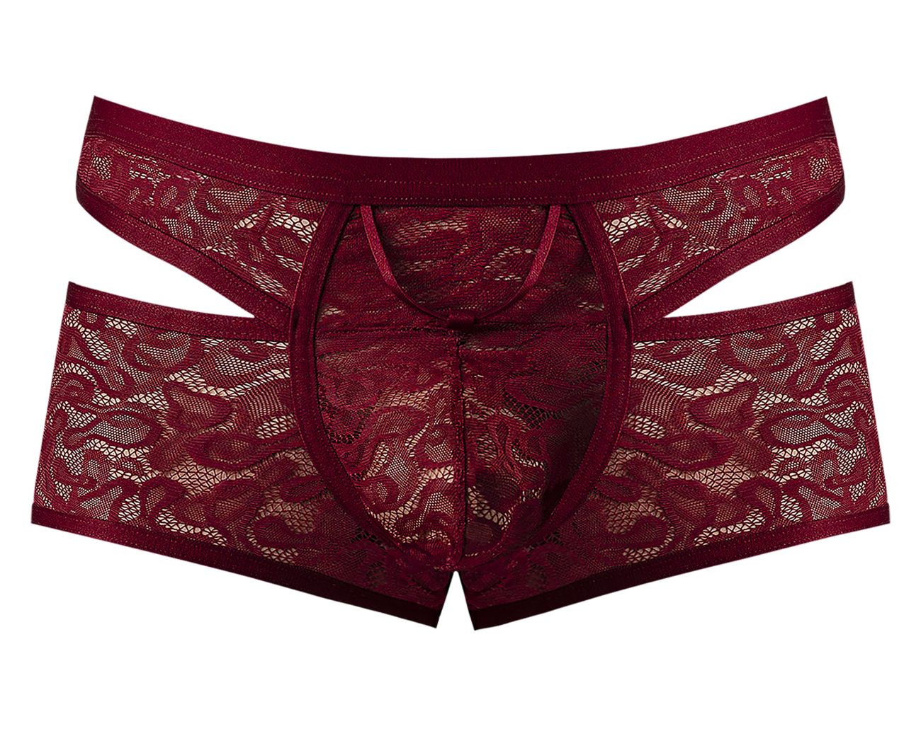 Male Power Men's Underwear 126-289 Lucifer Cut Out Short Color Burgundy
