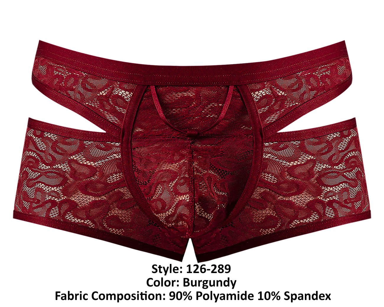 Male Power Men's Underwear 126-289 Lucifer Cut Out Short Color Burgundy