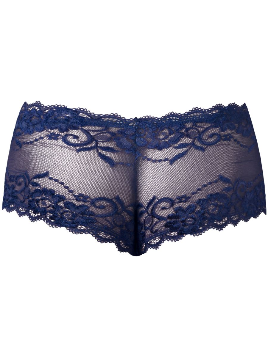 Male Power Men's Underwear 127-280 Sassy Lace Mini Short Sheer Pouch Color Navy