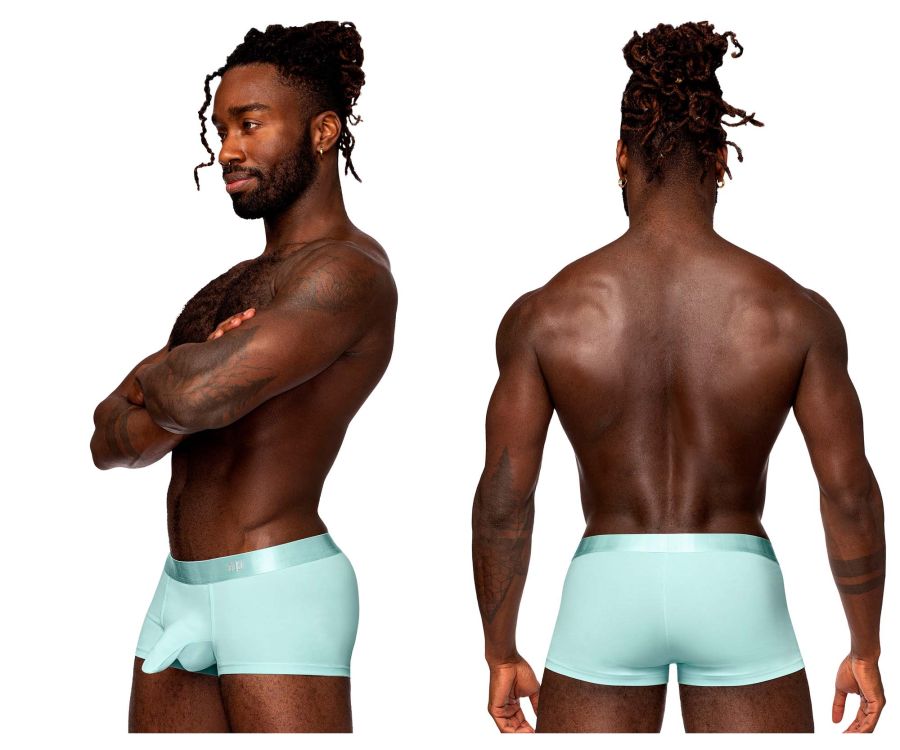 Male Power Men's Underwear 129-281 Easy Breezy Mini Short with Sleeve Color Aqua