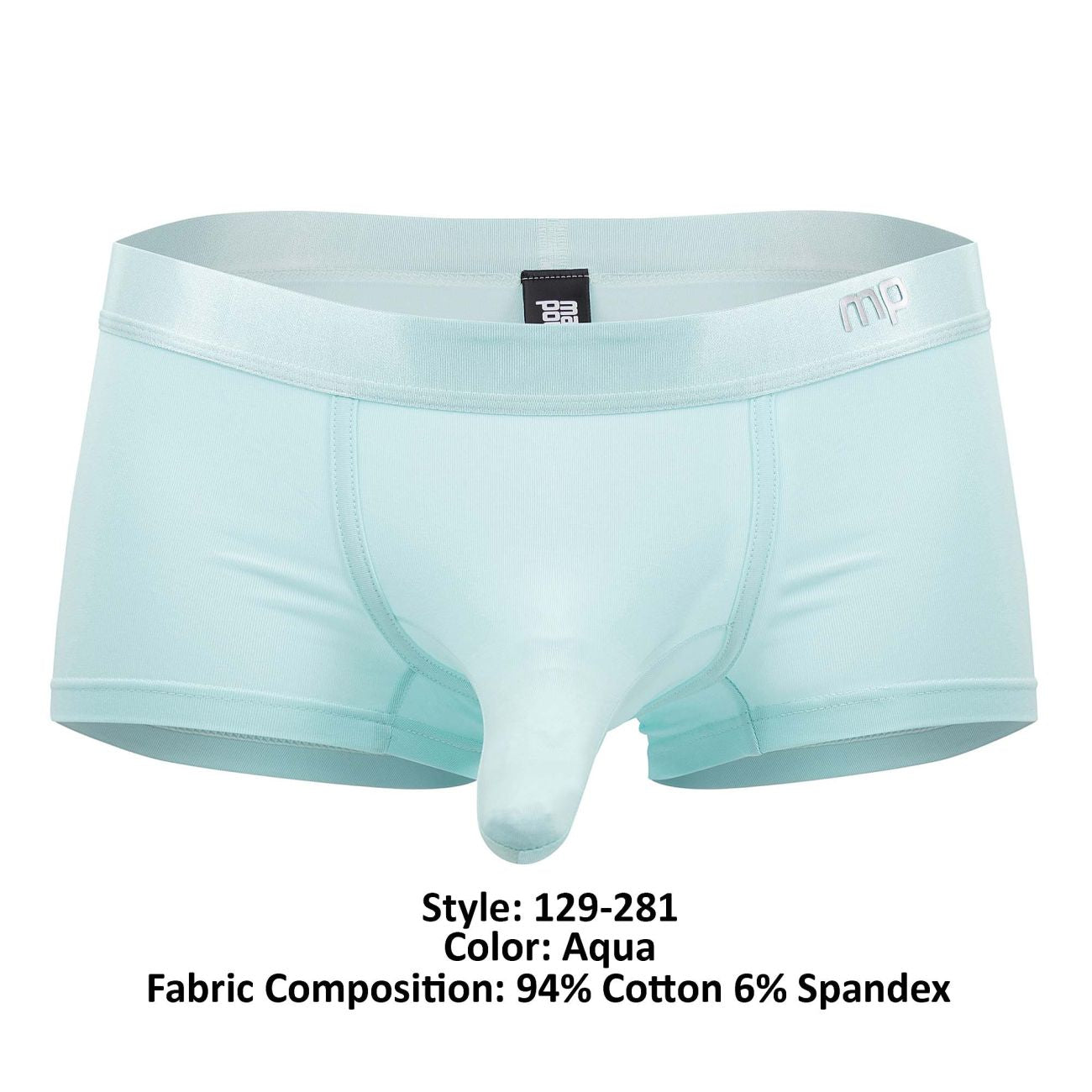 Male Power Men's Underwear 129-281 Easy Breezy Mini Short with Sleeve Color Aqua