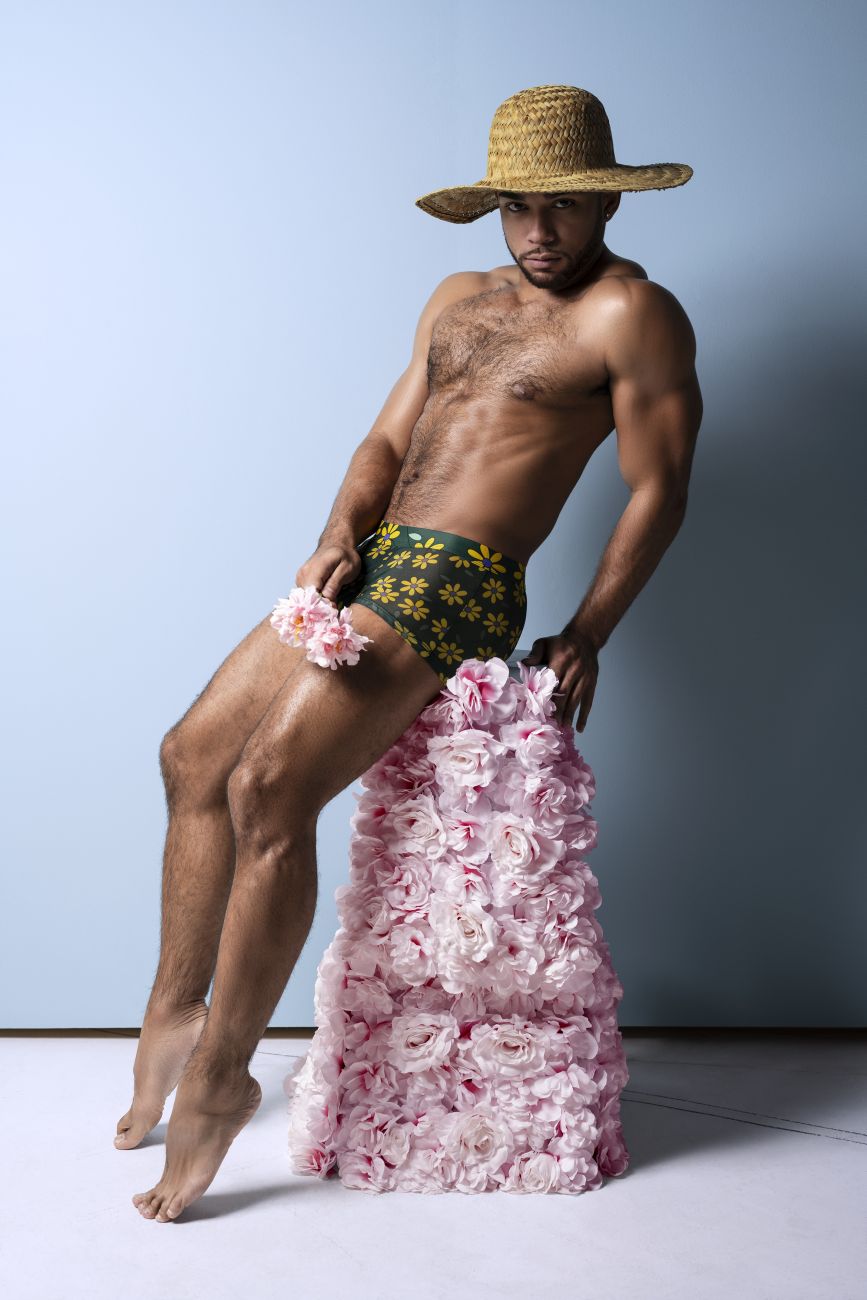 Male Power Men's Underwear 145-285 Petal Power Pouch Short Color Daisy Print