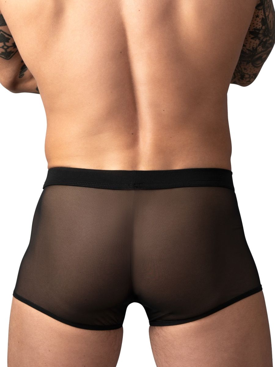 Male Power Men's Underwear 145-307 Mesh 2 Mini Short Trunks Color Black