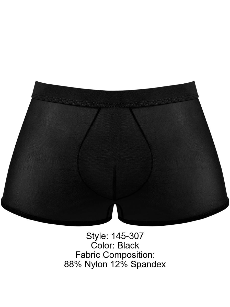 Male Power Men's Underwear 145-307 Mesh 2 Mini Short Trunks Color Black