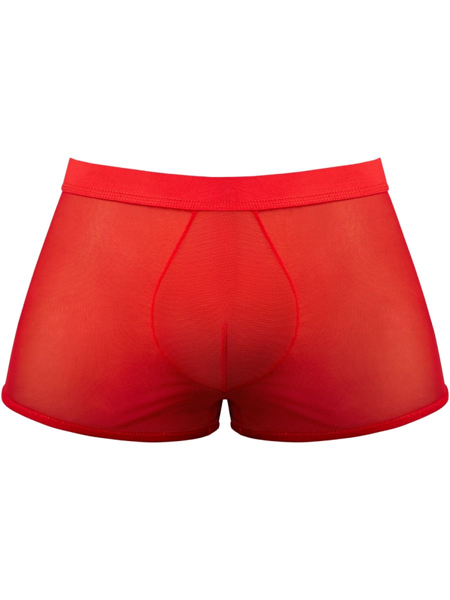 Male Power Men's Underwear 145-307 Mesh 2 Mini Short Trunks Color Red