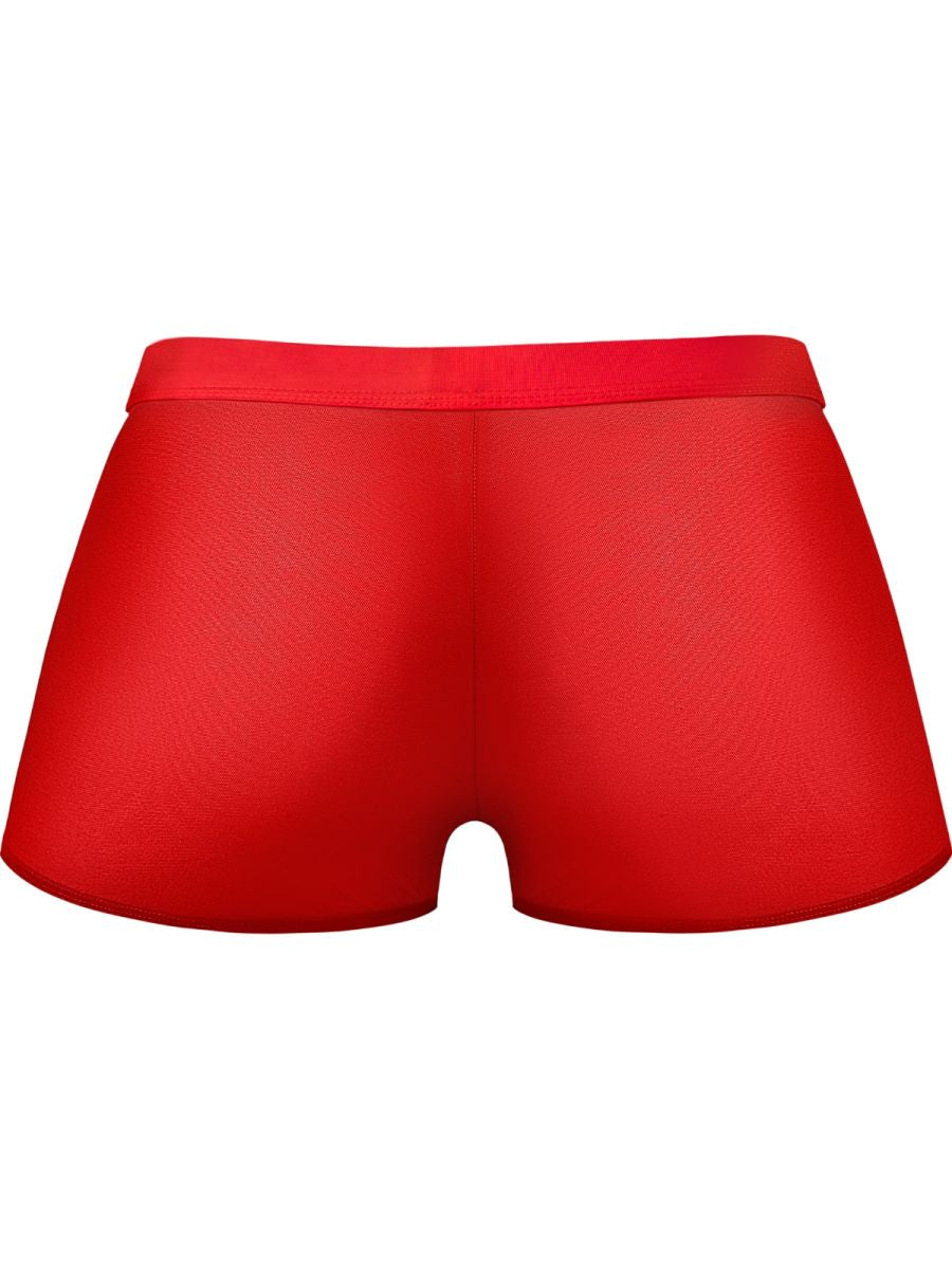 Male Power Mesh 2 Mini Short Trunks - Red
