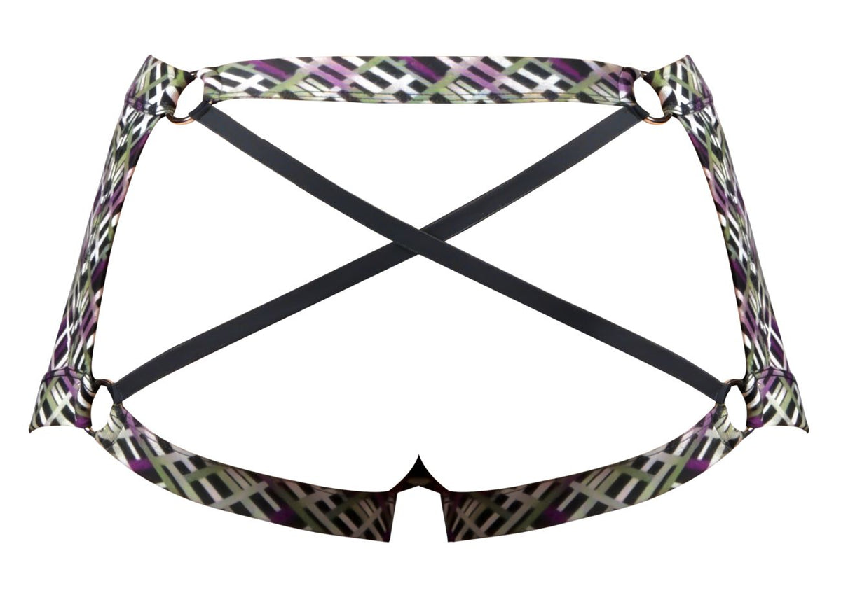 Male Power Gridlocked Strappy Back Short - Printed