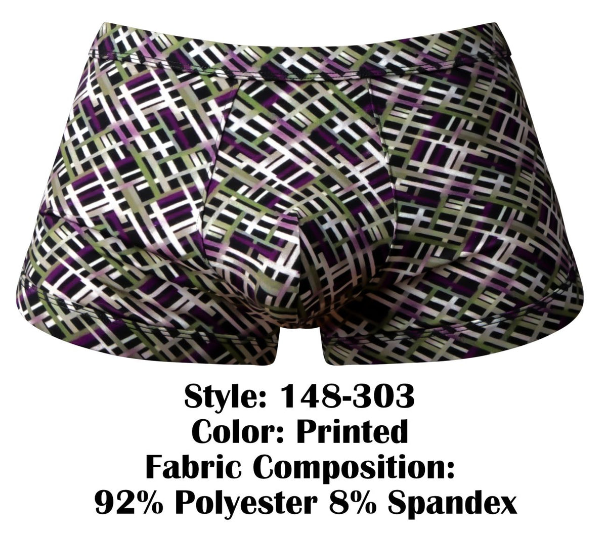 Male Power Gridlocked Strappy Back Short - Printed