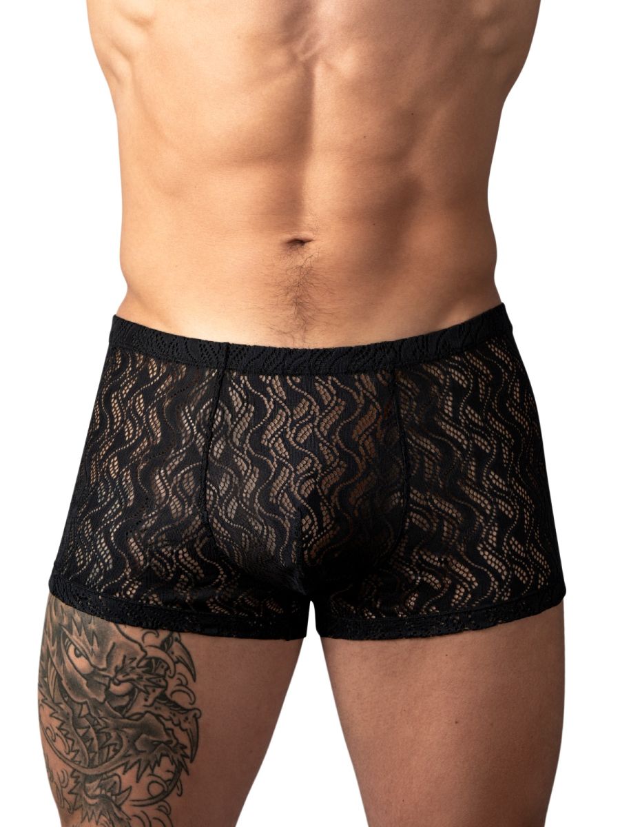 Male Power Men's Underwear 150-305 Ripple Pouch Short Trunks Color Black