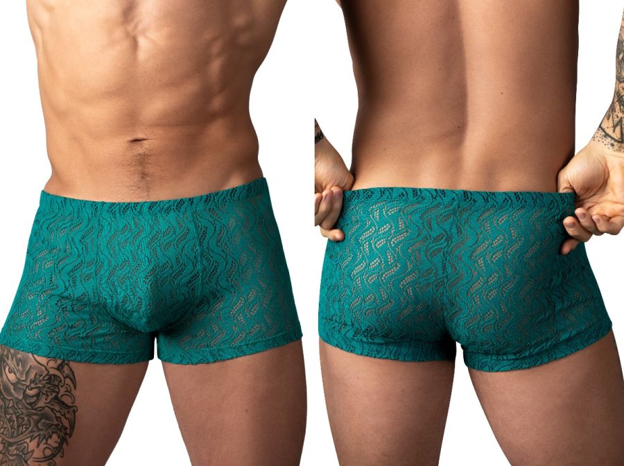 Male Power Men's Underwear 150-305 Ripple Pouch Short Trunks Color Teal