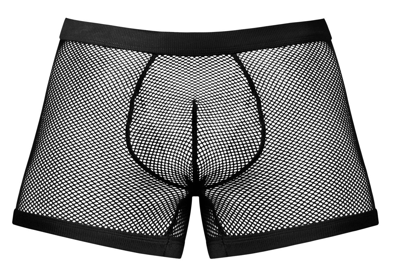 Male Power Men's Underwear 152-11C Fishnet 2 Pouch Short Color Black