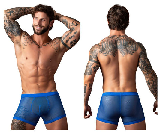 Male Power Men's Underwear 152-11C Fishnet 2 Pouch Short Color Royal