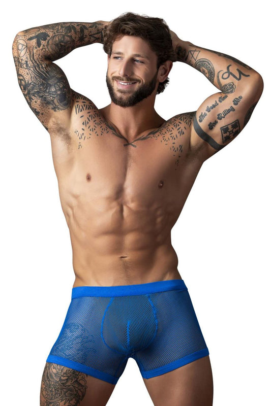 Male Power Men's Underwear 152-11C Fishnet 2 Pouch Short Color Royal