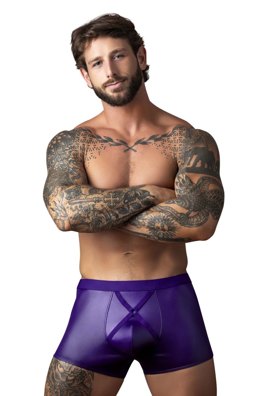 Male Power Men's Underwear 152-302 Eggplant Crossover Short Color Plum