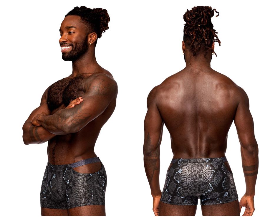 Male Power Men's Underwear 153-282 S-naked Pouch Short Color Black-Blue