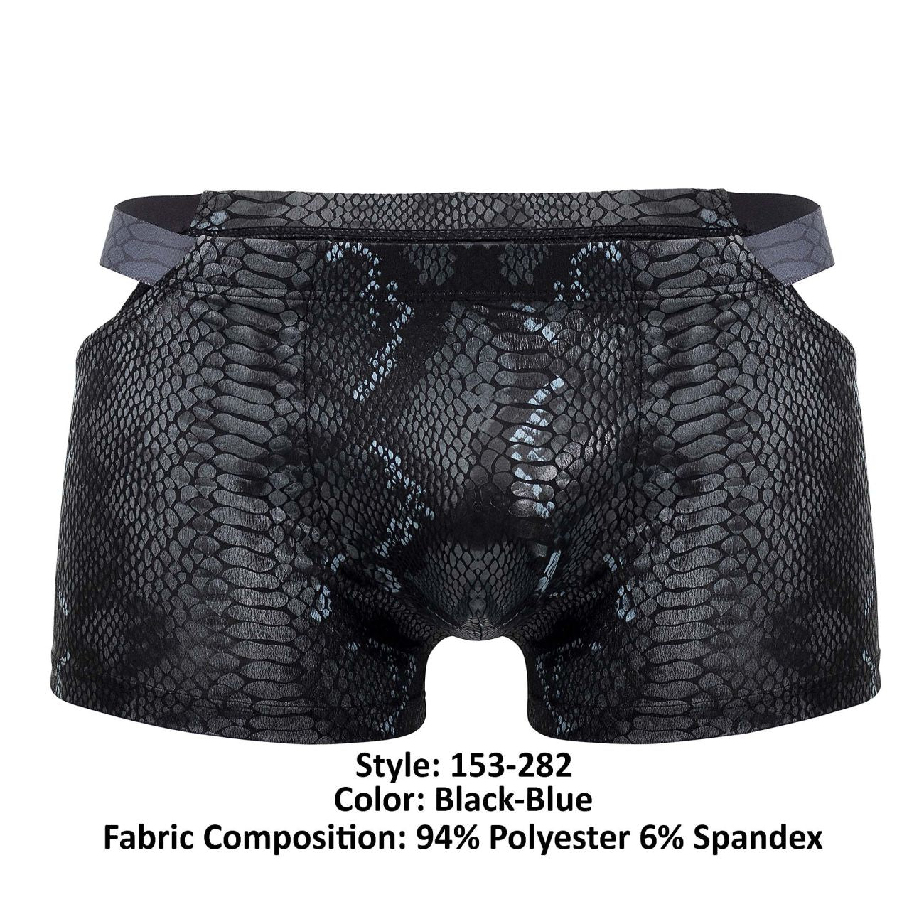 Male Power Men's Underwear 153-282 S-naked Pouch Short Color Black-Blue