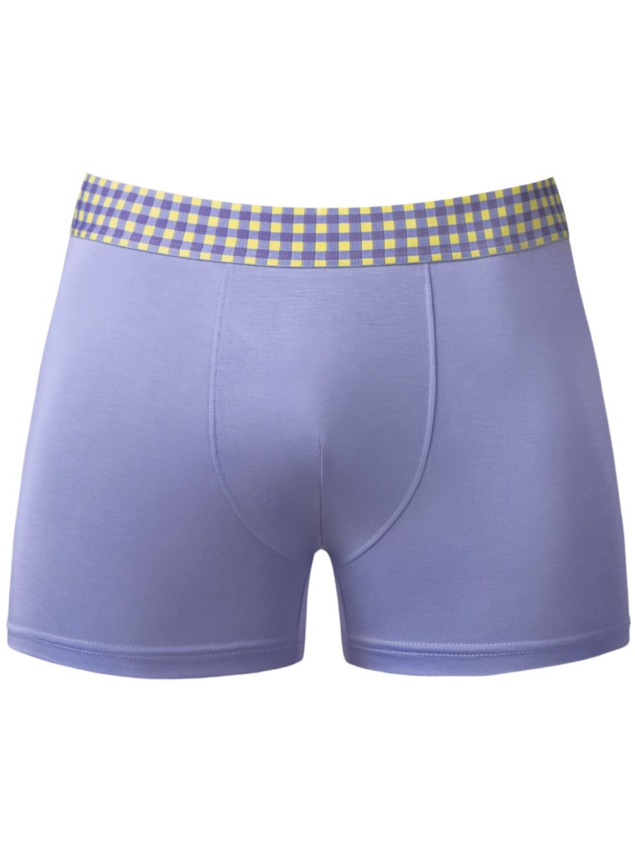 Male Power Men's Underwear 161-306 So Comfy Gingham Boxer Brief in Purple Color Purple