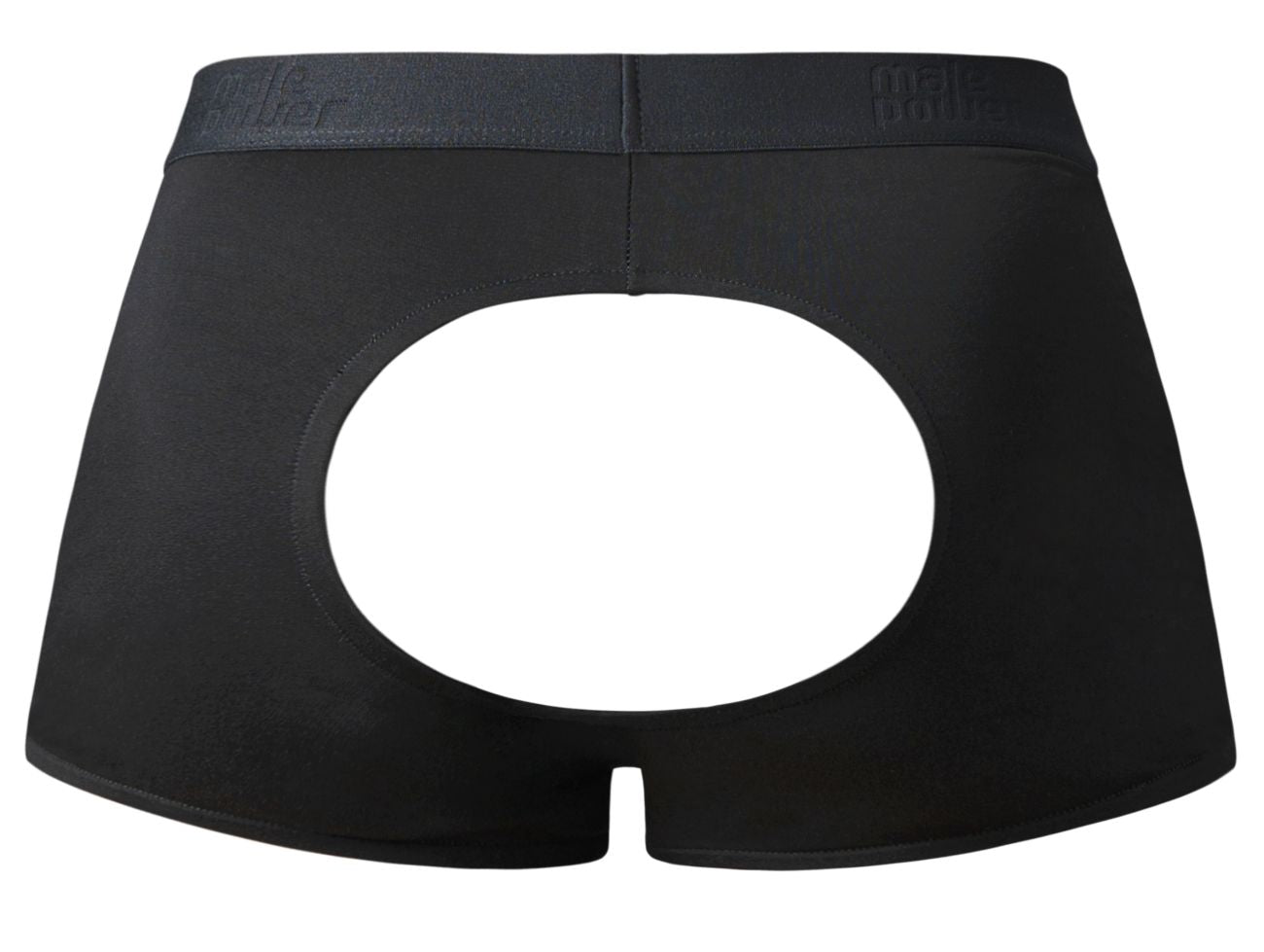 Male Power Men's Underwear 162-304 Open Ended Moonshine Short Open Front Elastic Cock Ring Color Black