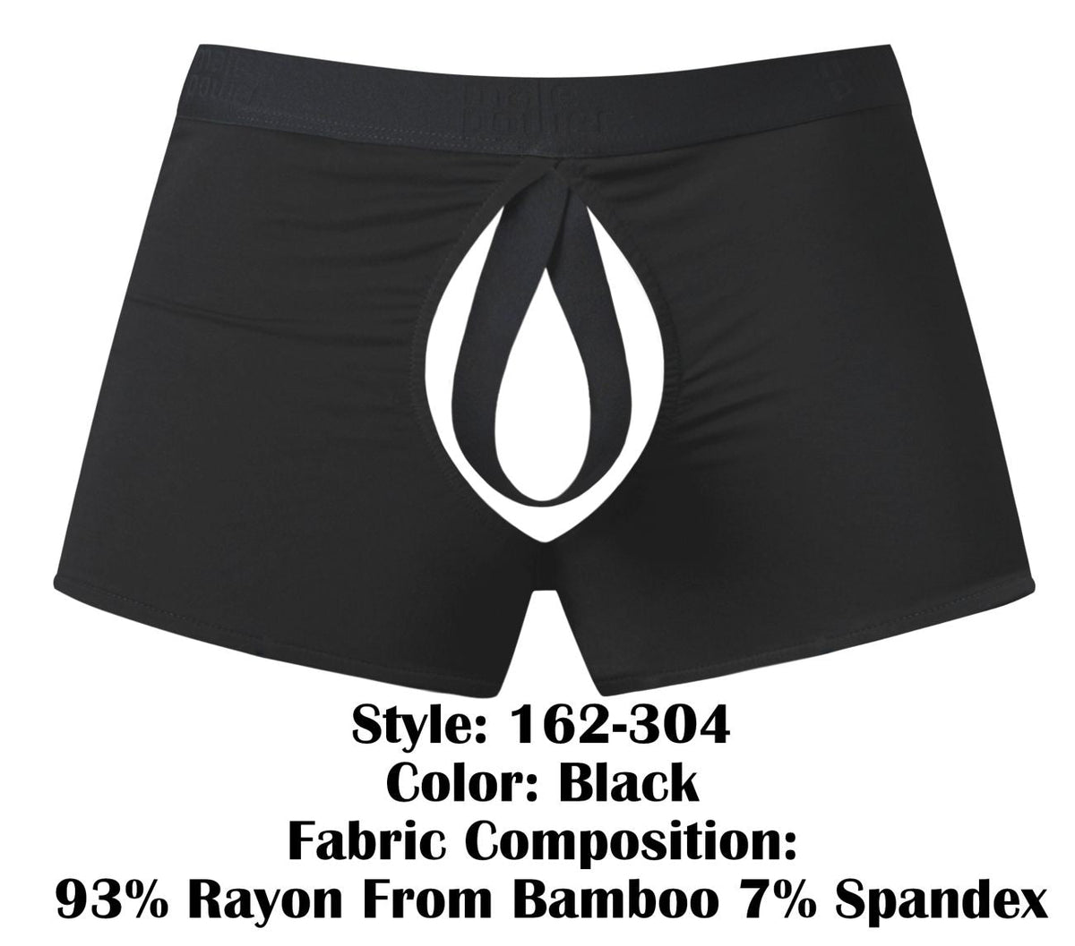 Open Ended Moonshine Front Elastic Cockring Black Trunk - view 6