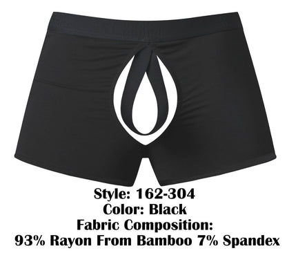 Open Ended Moonshine Front Elastic Cockring Black Trunk - view 6