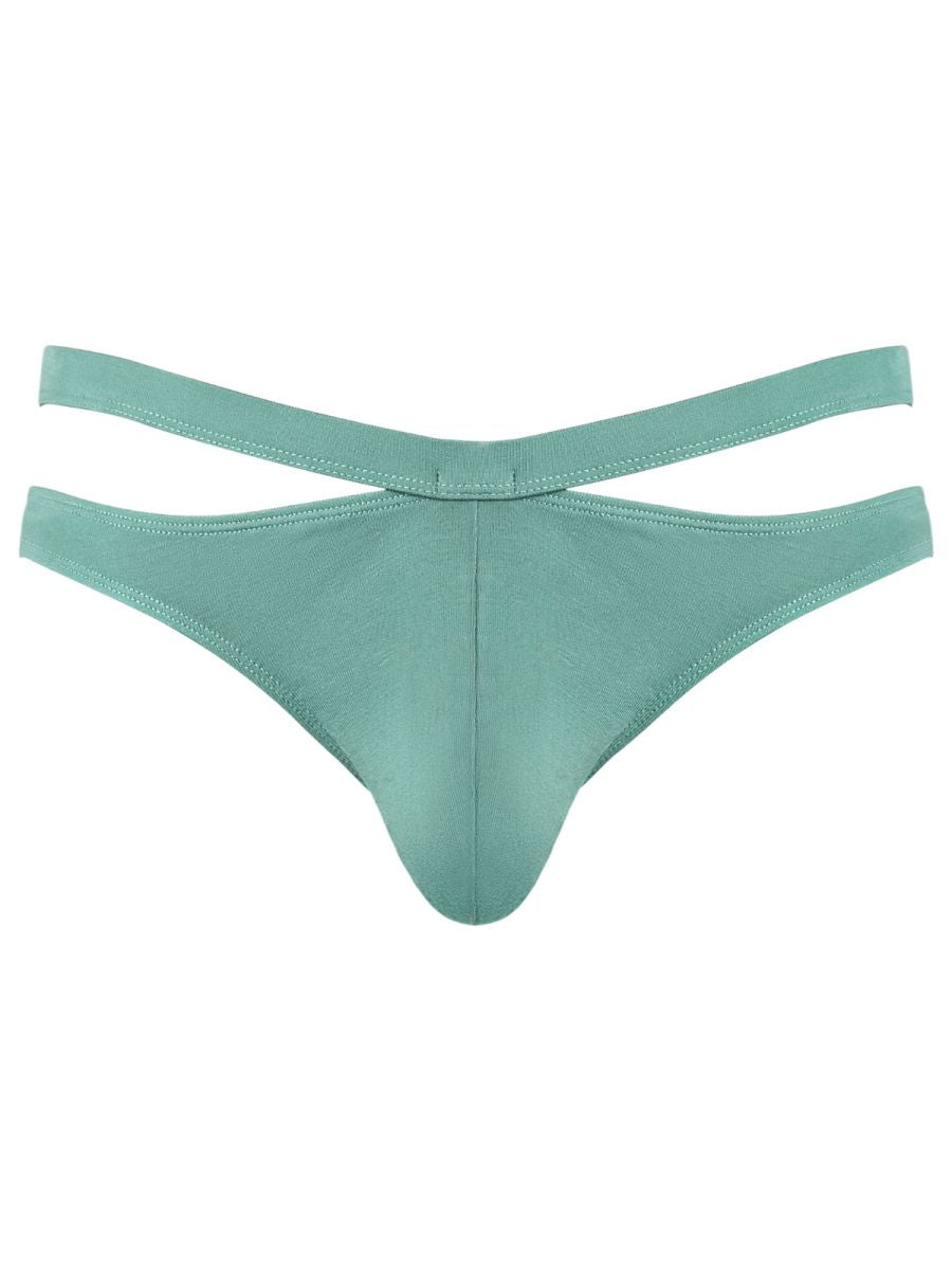Male Power Men's Underwear 237-308 Eco Cozy Cutout Thong Color Green