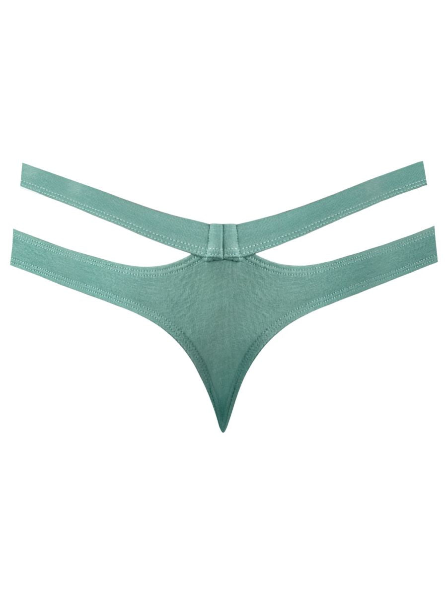 Male Power Men's Underwear 237-308 Eco Cozy Cutout Thong Color Green