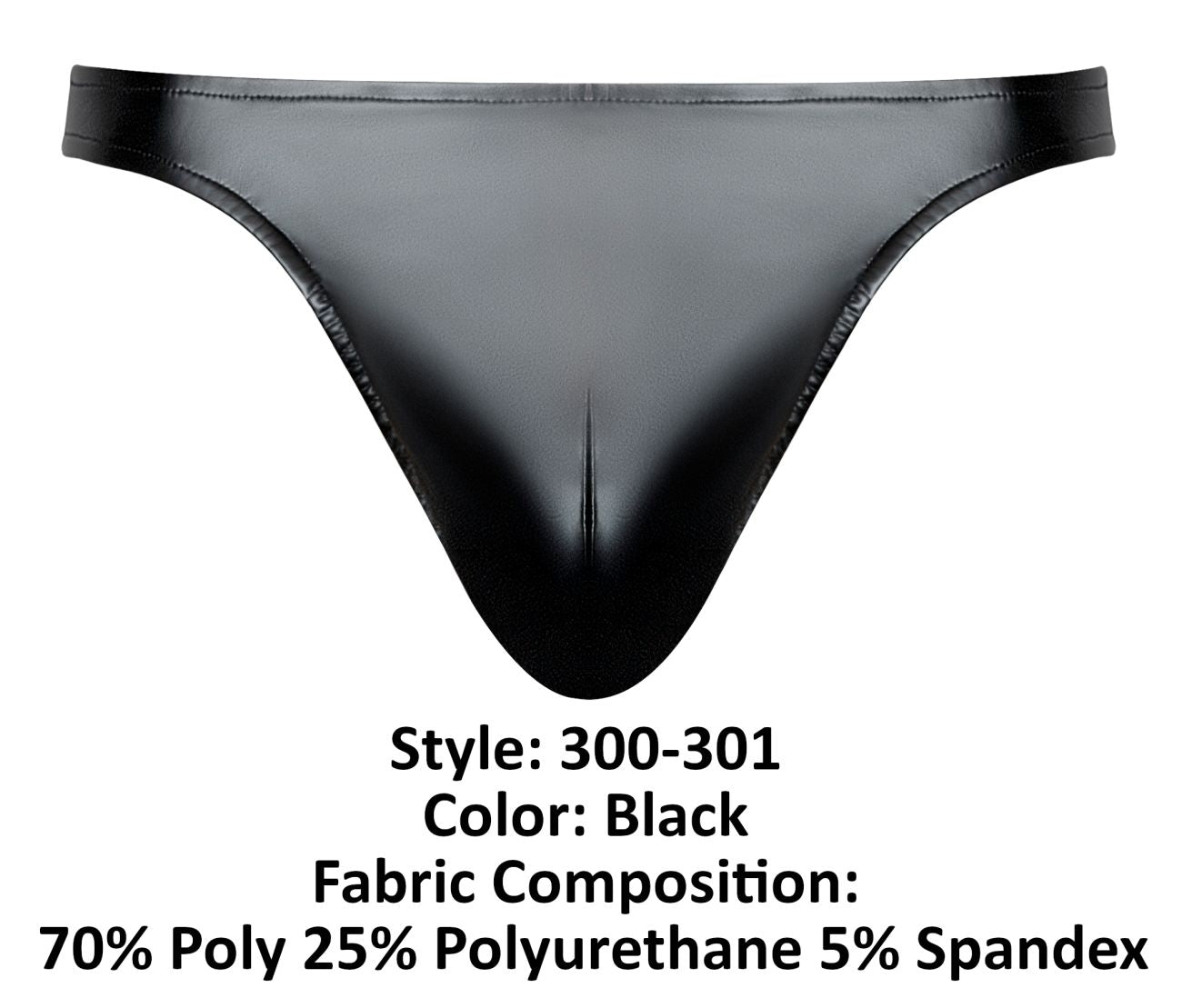 Male Power Men's Underwear 300-301 Liquid Onyx 2.0 Moonshine Color Black