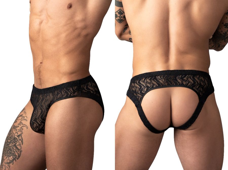 Male Power Men's Underwear 330-305 Ripple Moon Jockstrap Color Black