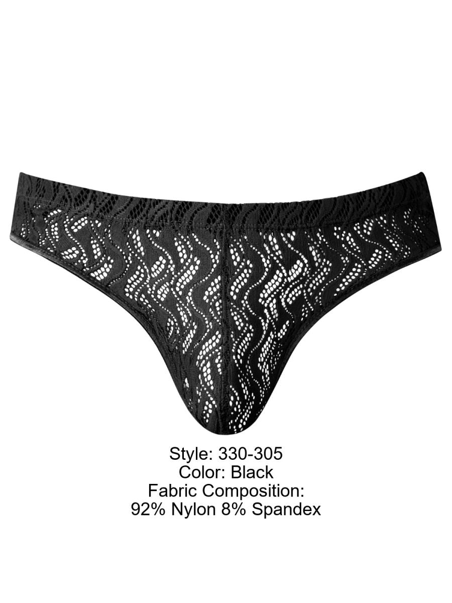 Male Power Men's Underwear 330-305 Ripple Moon Jockstrap Color Black