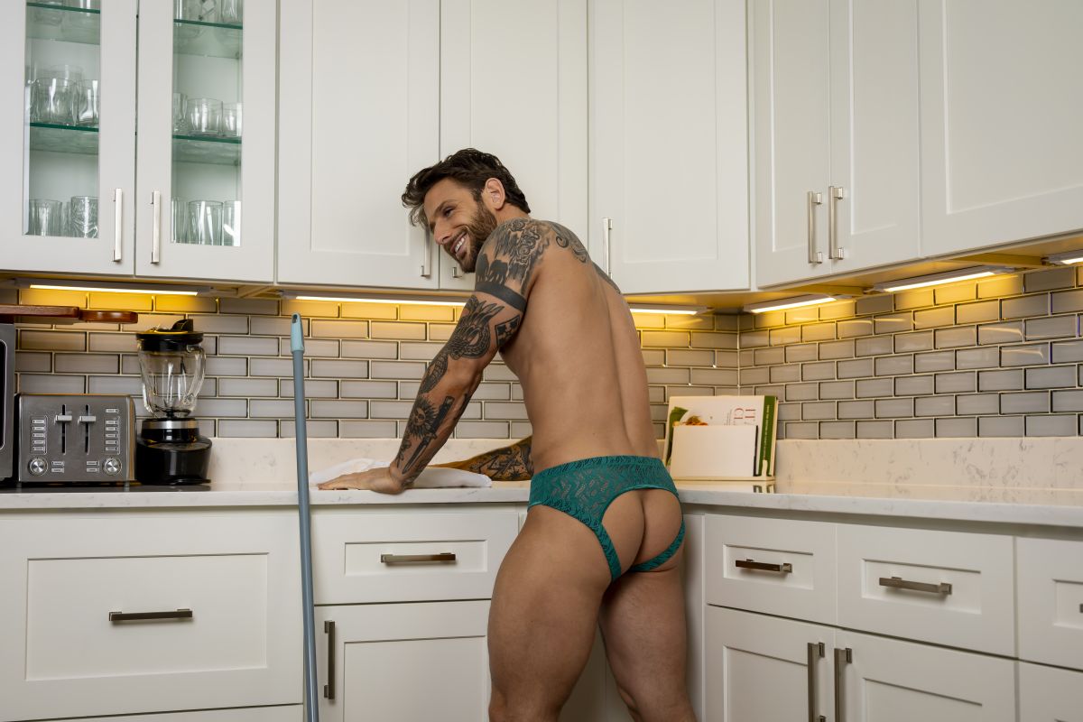 Male Power Men's Underwear 330-305 Ripple Moon Jockstrap Color Teal