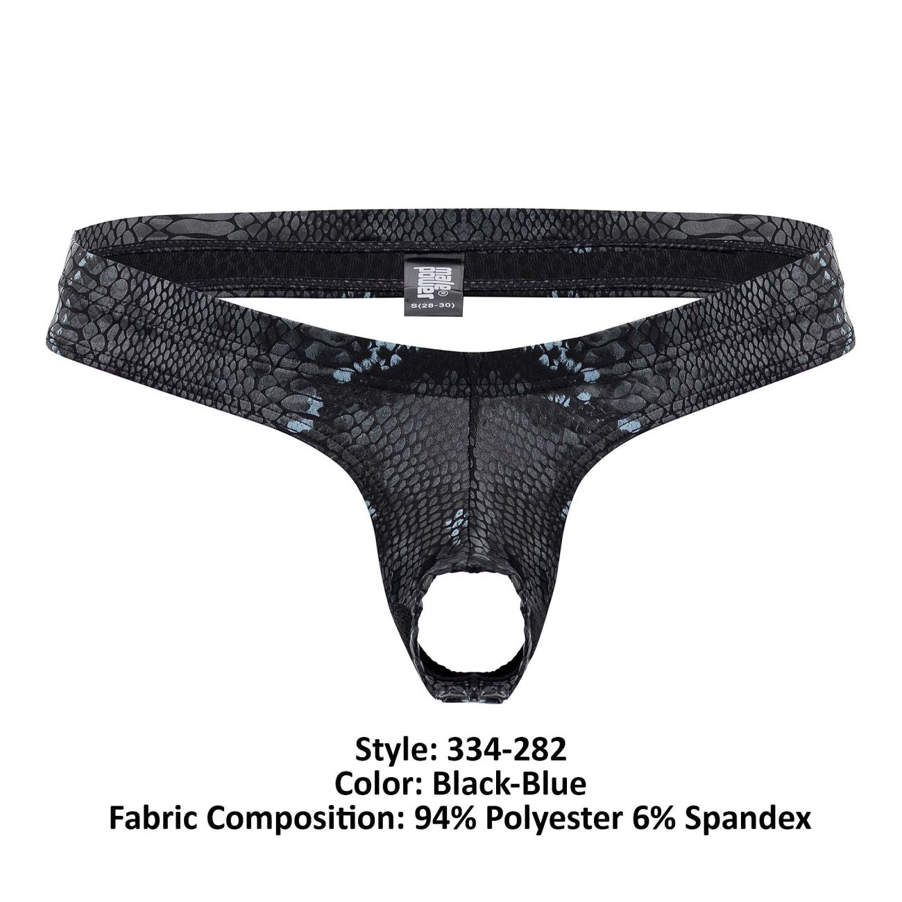 Male Power Men's Underwear 334-282 S-naked Power Sock Color Black-Blue