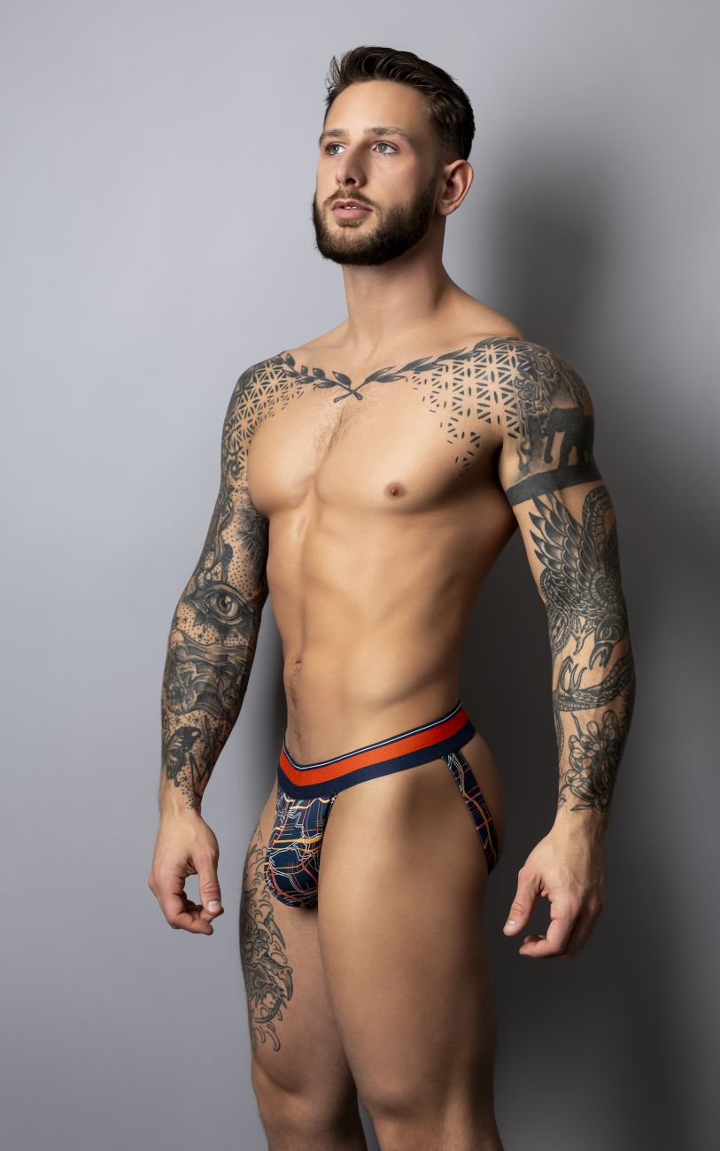 Male Power Men's Underwear 349-299 Soo Cumfy Jock Color Navy-Orange