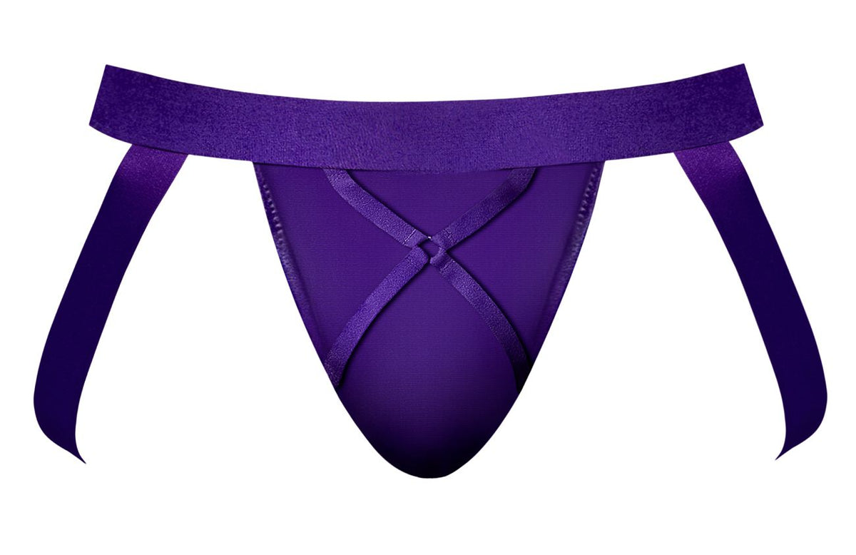 Male Power Eggplant Crossover Jock - Plum