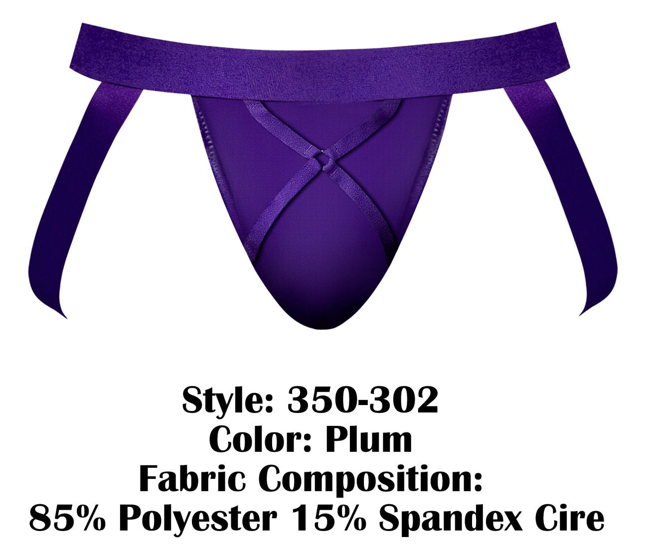 Male Power Men's Underwear 350-302 Eggplant Crossover Jock Color Plum
