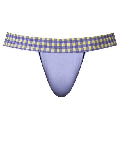 Male Power Men's Underwear 350-306 So Comfy Gingham Jockstrap in Purple Color Purple