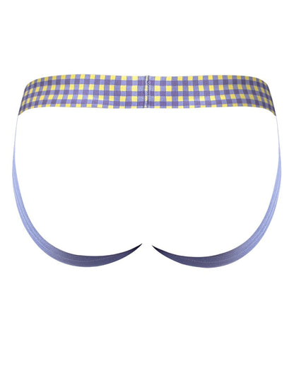 Male Power Men's Underwear 350-306 So Comfy Gingham Jockstrap in Purple Color Purple