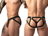 Strappy Ring Black Mesh Jockstrap - view 1