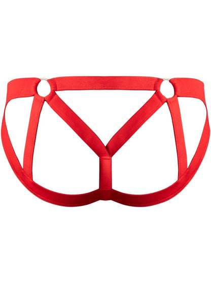 Male Power Men's Underwear 352-307 Mesh 2 Strappy Ring Jockstrap Color Red