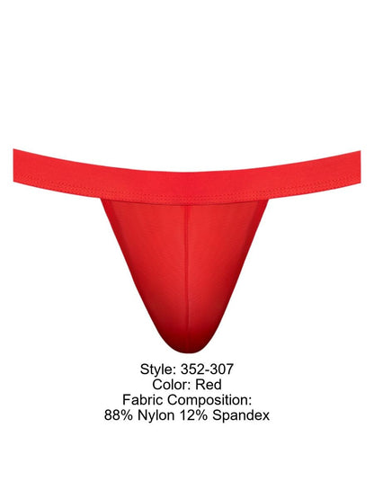Male Power Men's Underwear 352-307 Mesh 2 Strappy Ring Jockstrap Color Red