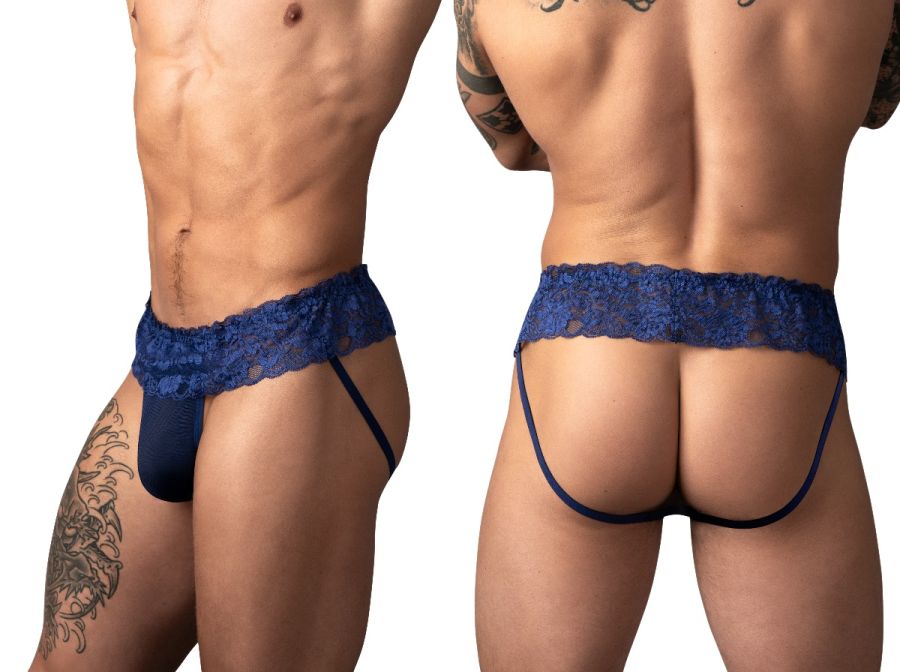 Male Power Men's Underwear 360-280 Sassy Lace Skirt Jock Color Navy