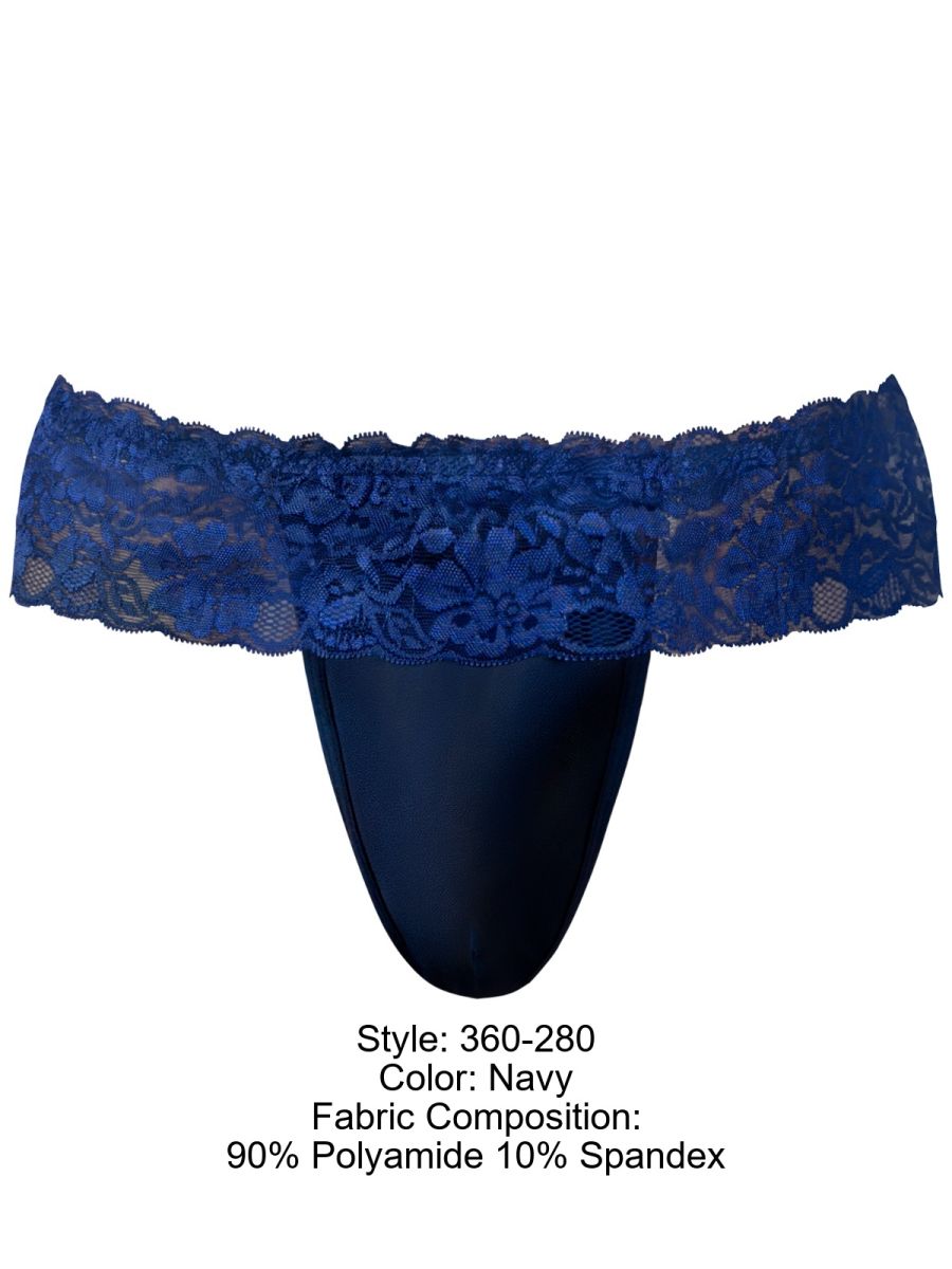 Male Power Men's Underwear 360-280 Sassy Lace Skirt Jock Color Navy