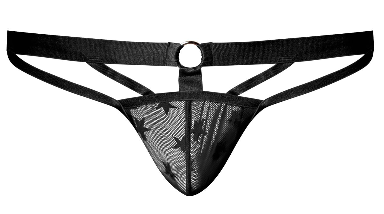 Male Power Men's Underwear 386-291 Love Star Jock with Ring Color Black